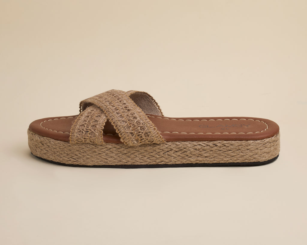 Gaia Slippers in Havane — handcrafted women's slippers from Glamsy Egypt
