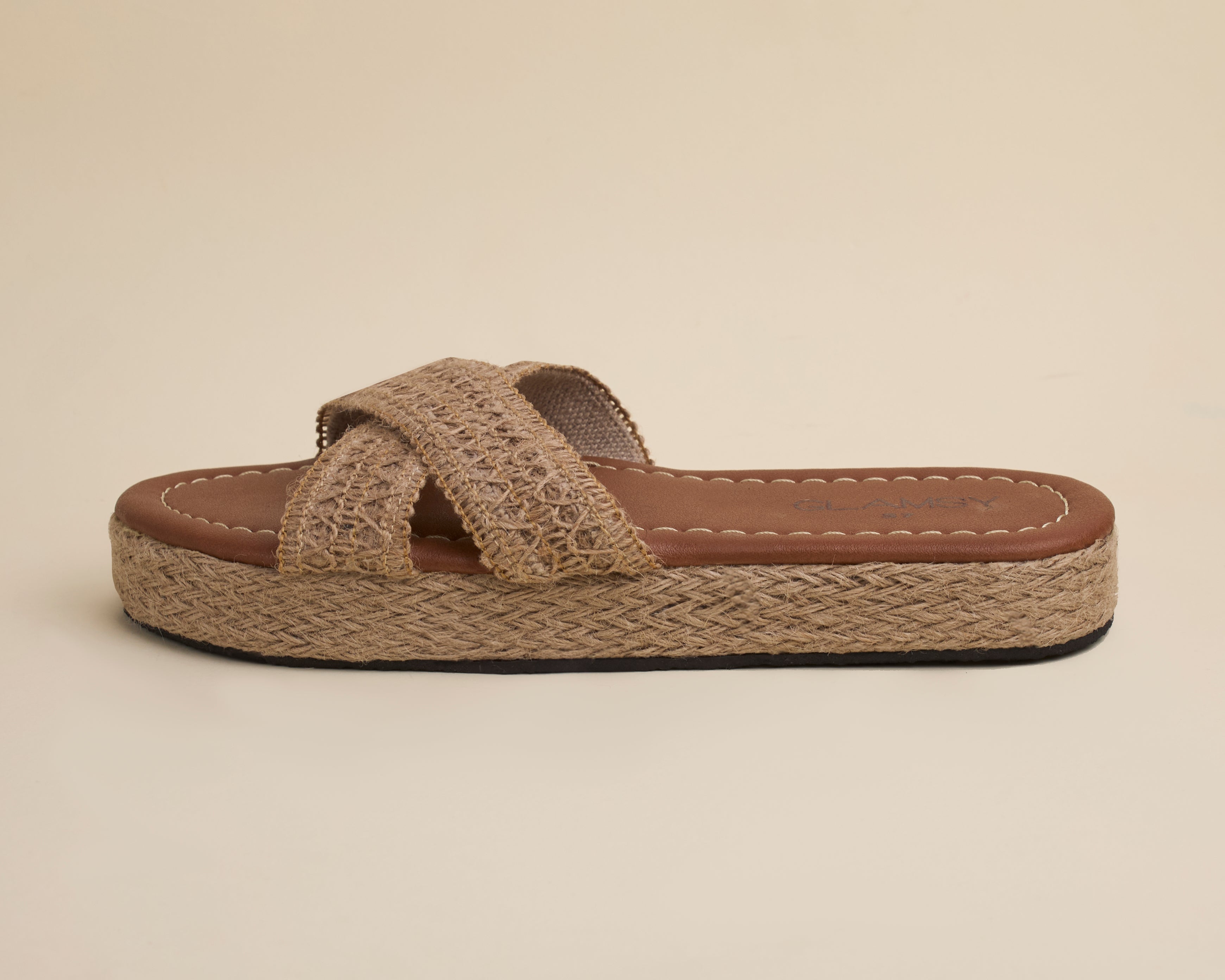 Gaia Slippers in Havane — handcrafted women's slippers from Glamsy Egypt