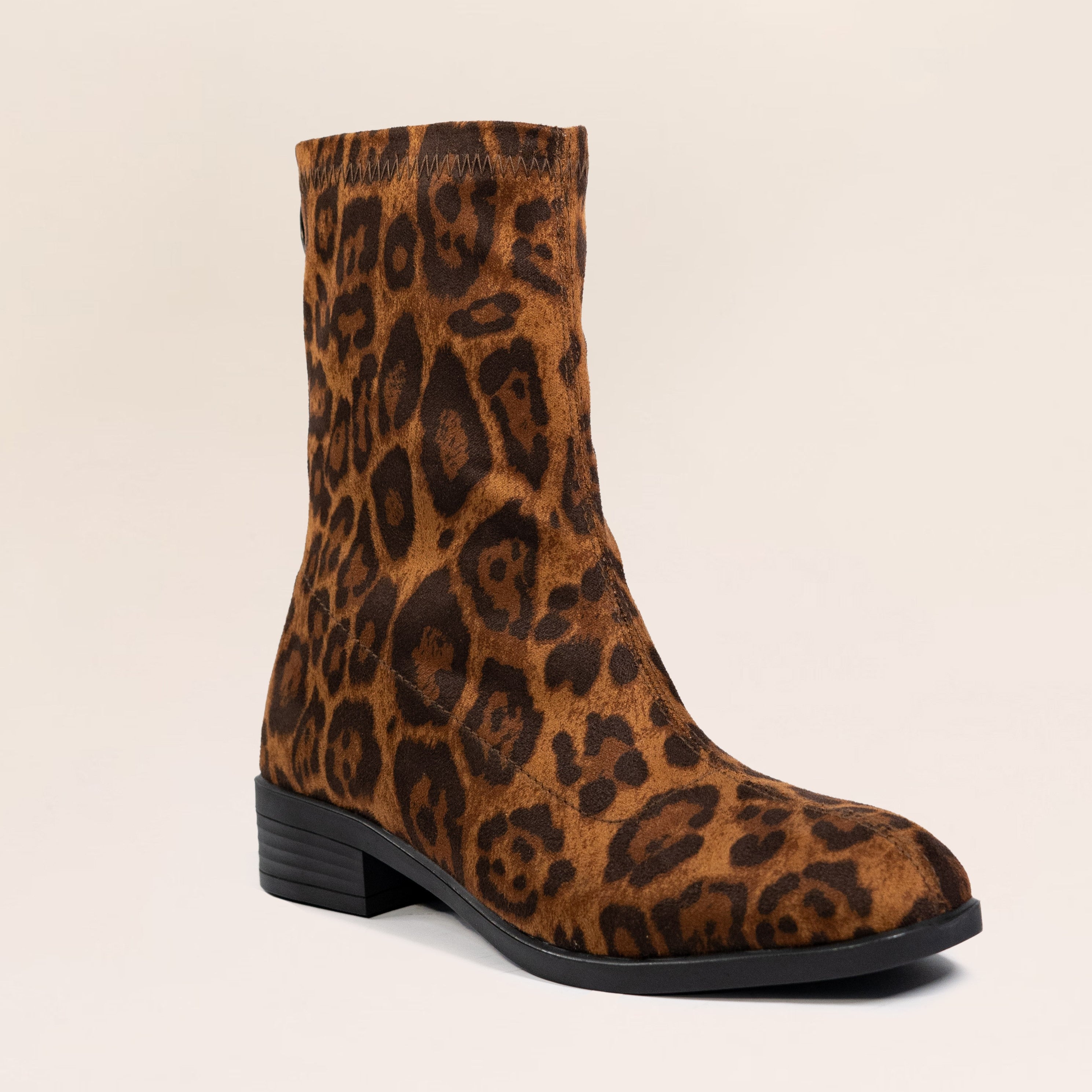 Flora Boots (Leopard Suede) — handcrafted women's boots from Glamsy Egypt