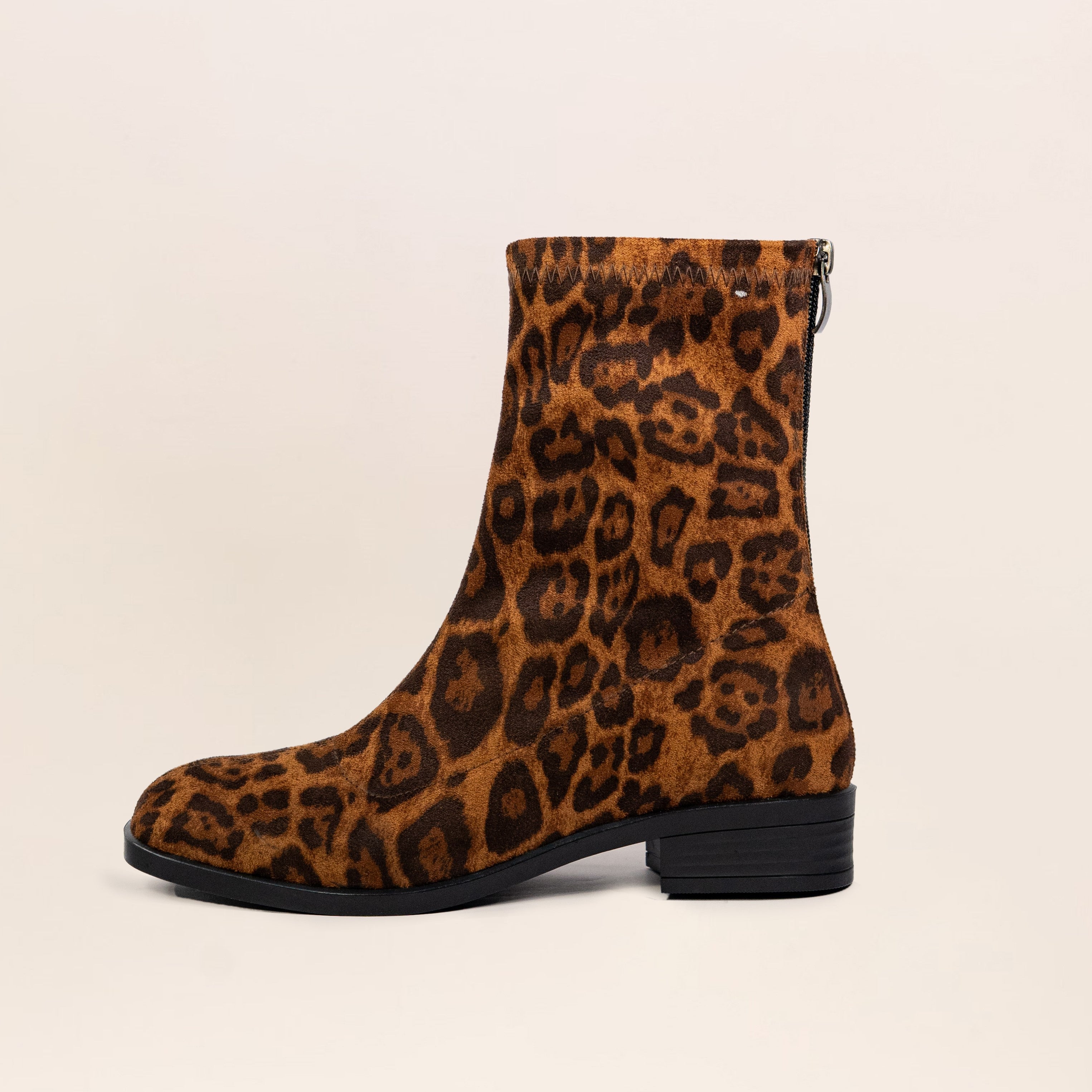 Flora Boots (Leopard Suede) — handcrafted women's boots from Glamsy Egypt