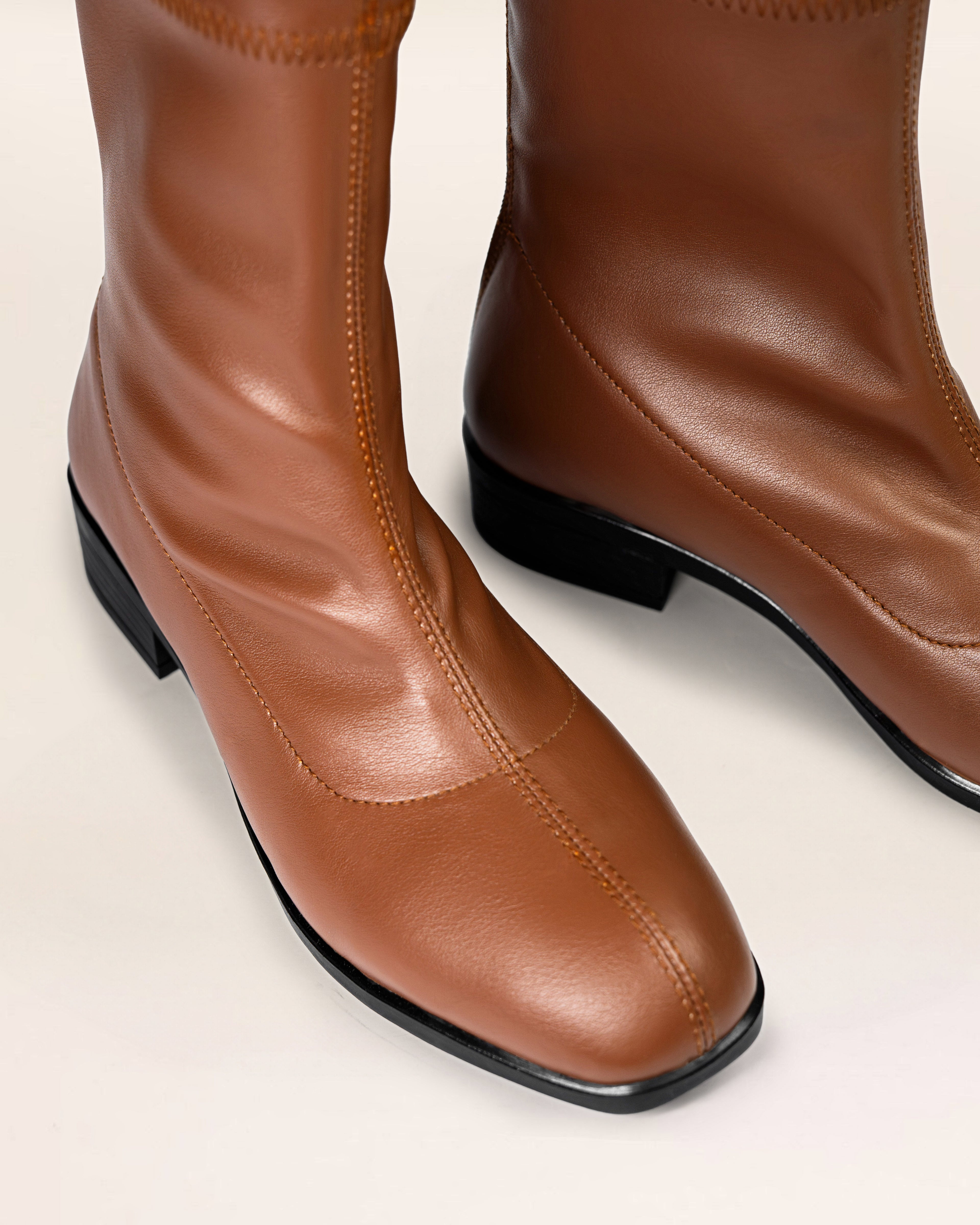 Flora Boots (Leather) — handcrafted women's boots from Glamsy Egypt