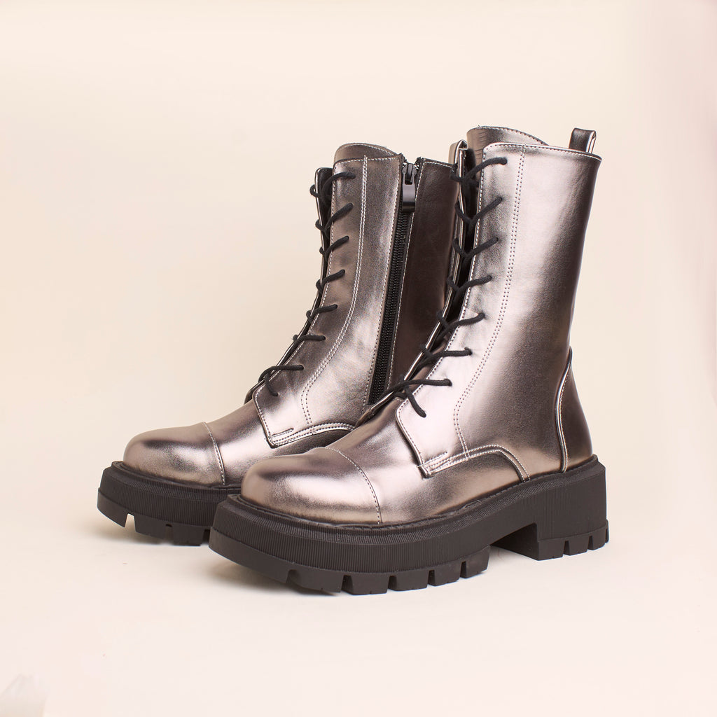 Nova Boots (Metallic) — handcrafted women's boots from Glamsy Egypt