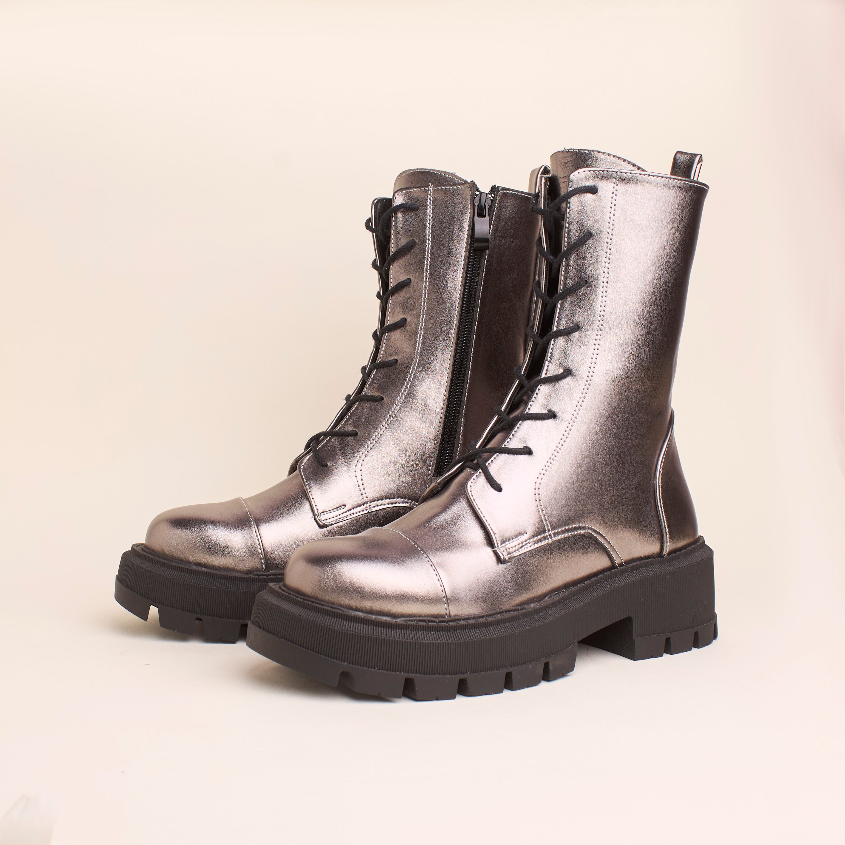 Nova Boots (Metallic) — handcrafted women's boots from Glamsy Egypt