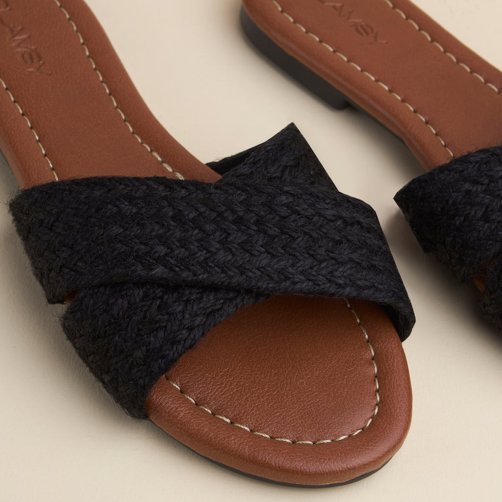 Cjute Slippers (Black) — handcrafted women's slippers from Glamsy Egypt