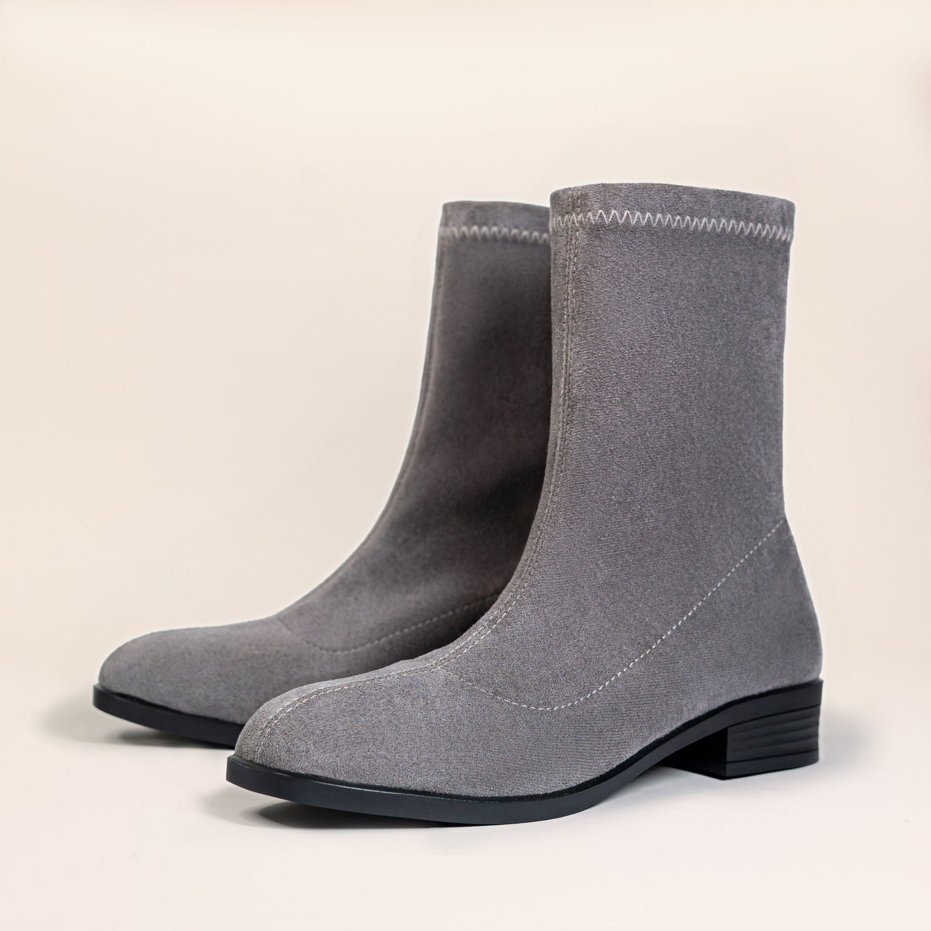 Flora Boots (Suede) — handcrafted women's boots from Glamsy Egypt
