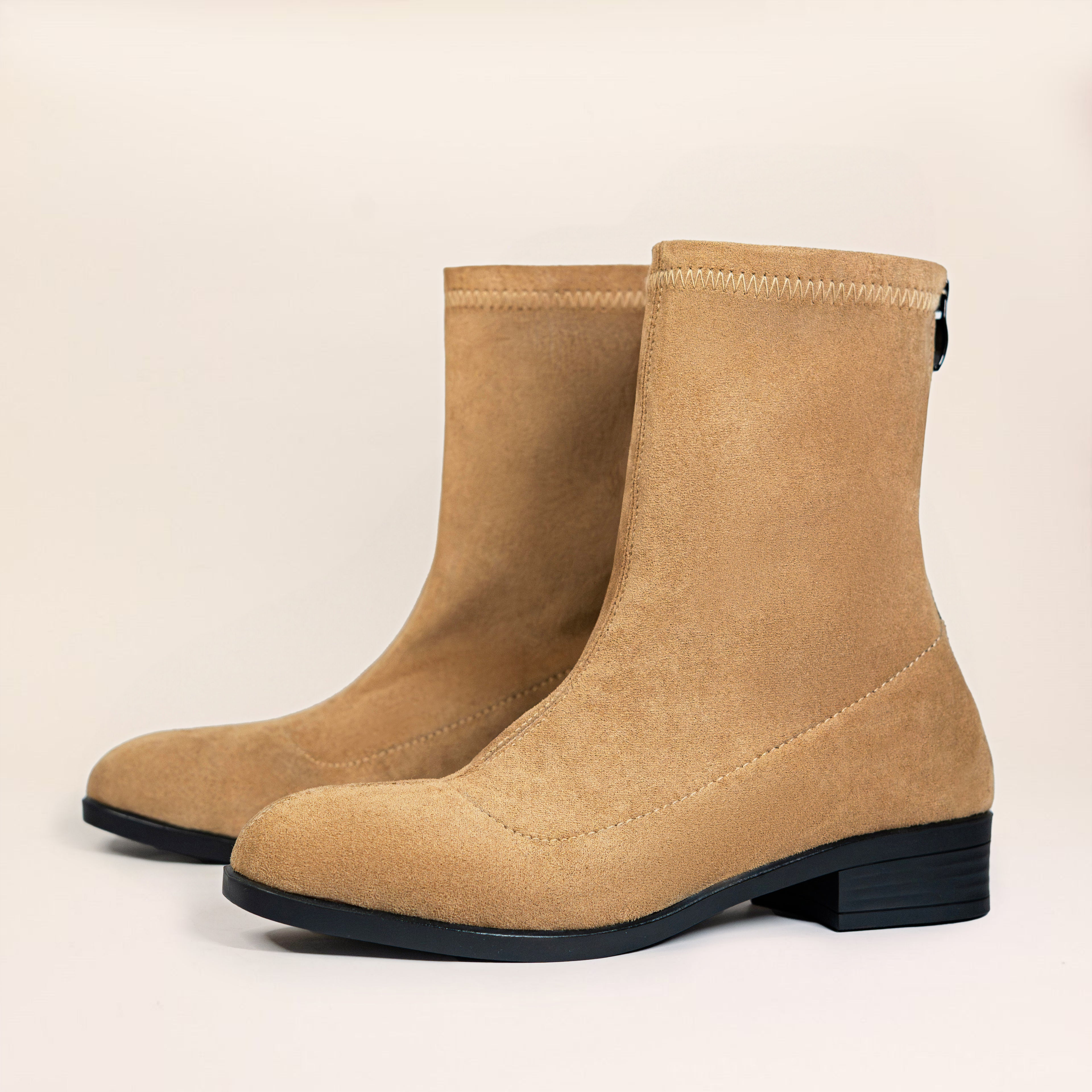 Flora Boots (Suede) — handcrafted women's boots from Glamsy Egypt