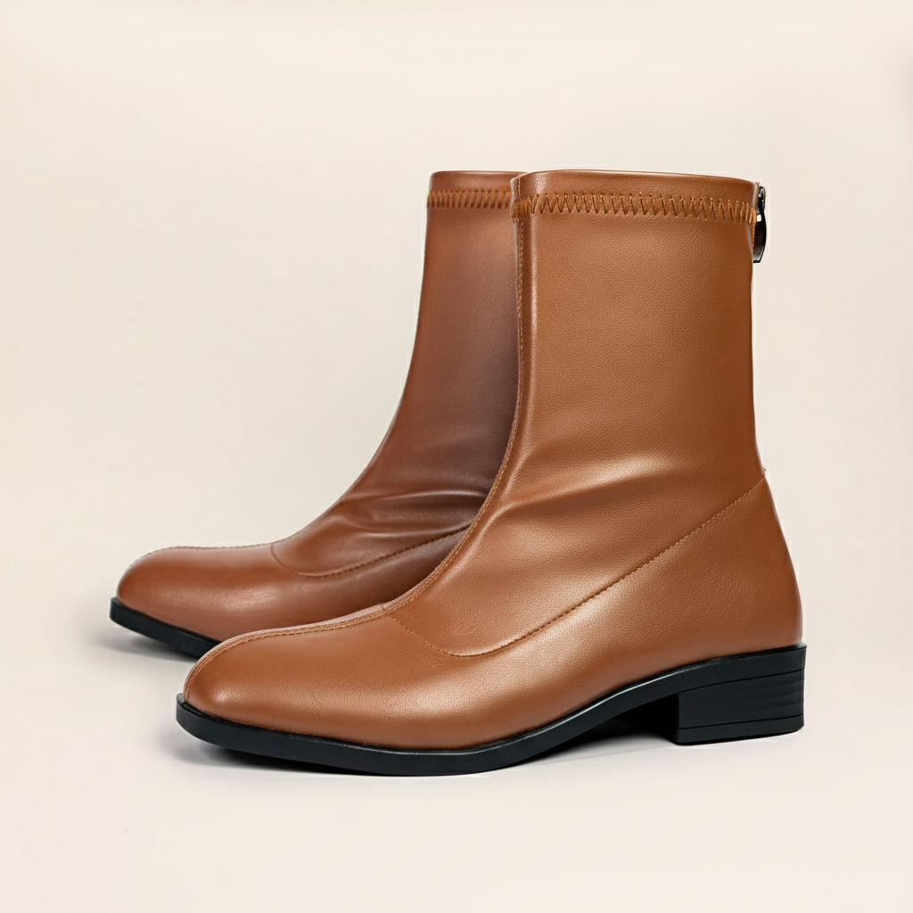Flora Boots (Leather) — handcrafted women's boots from Glamsy Egypt
